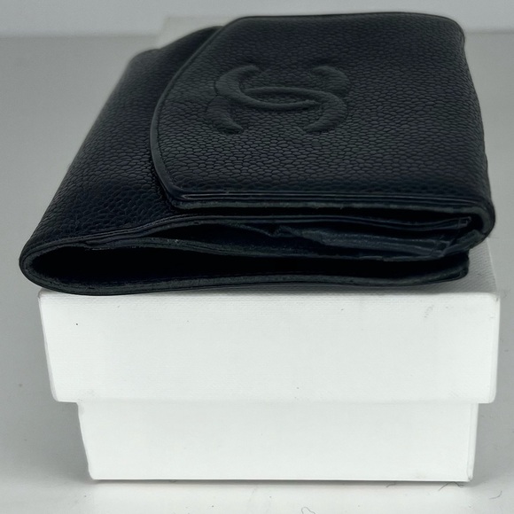 🖤Chanel Black Caviar Lambskin Leather CC Logo Bifold Wallet🖤 - Picture 11 of 14